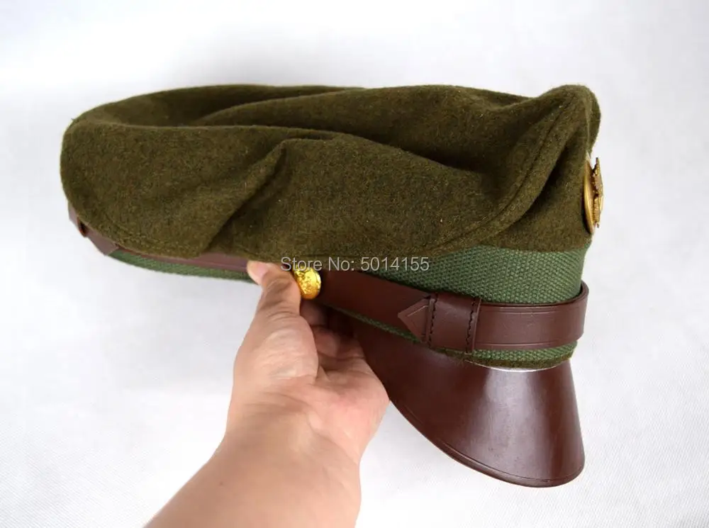 Реплика WWII США армейский воздушный корпус/кавалерия Enlisted Mans шапка с козырьком, кепка W кепка со значком peack из кожи