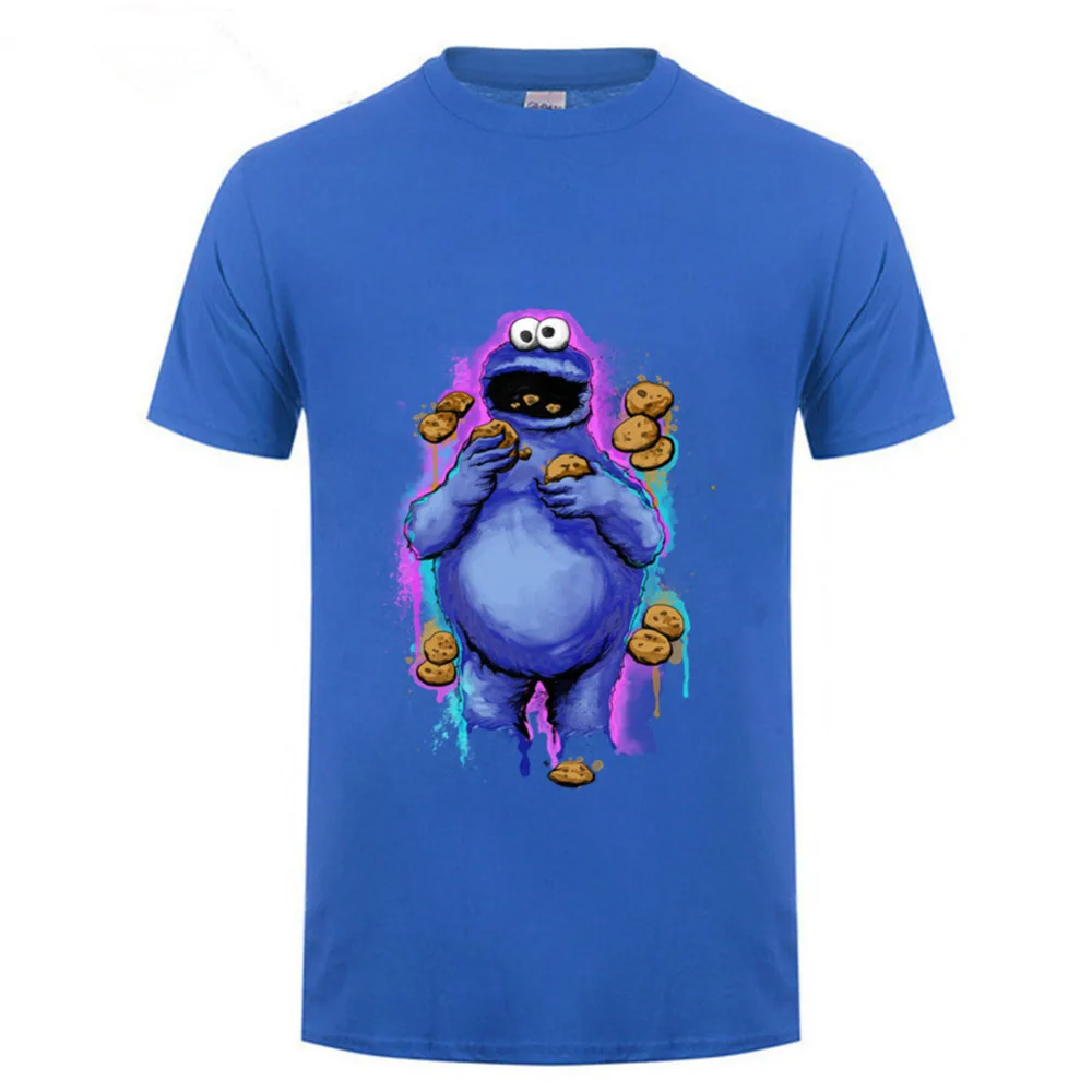 Футболка мужская с изображением печенья монстра хлопковая|designer mens t shirts|mens designer