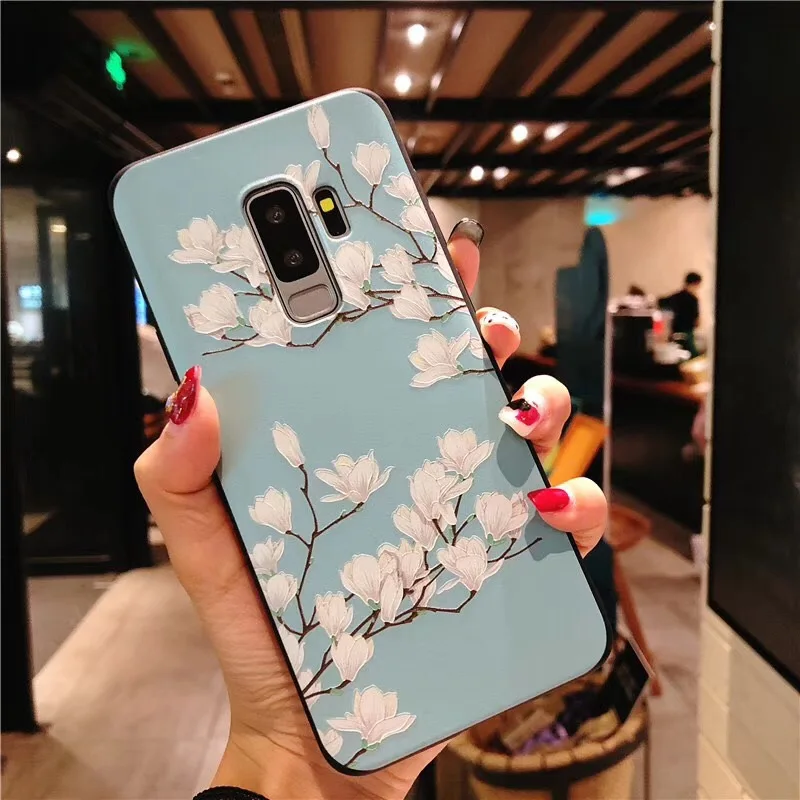 Сексуальный цветочный узор мягкий ТПУ чехол для телефона Samsung Galaxy S8 S9 плюс S9Plus Note 9