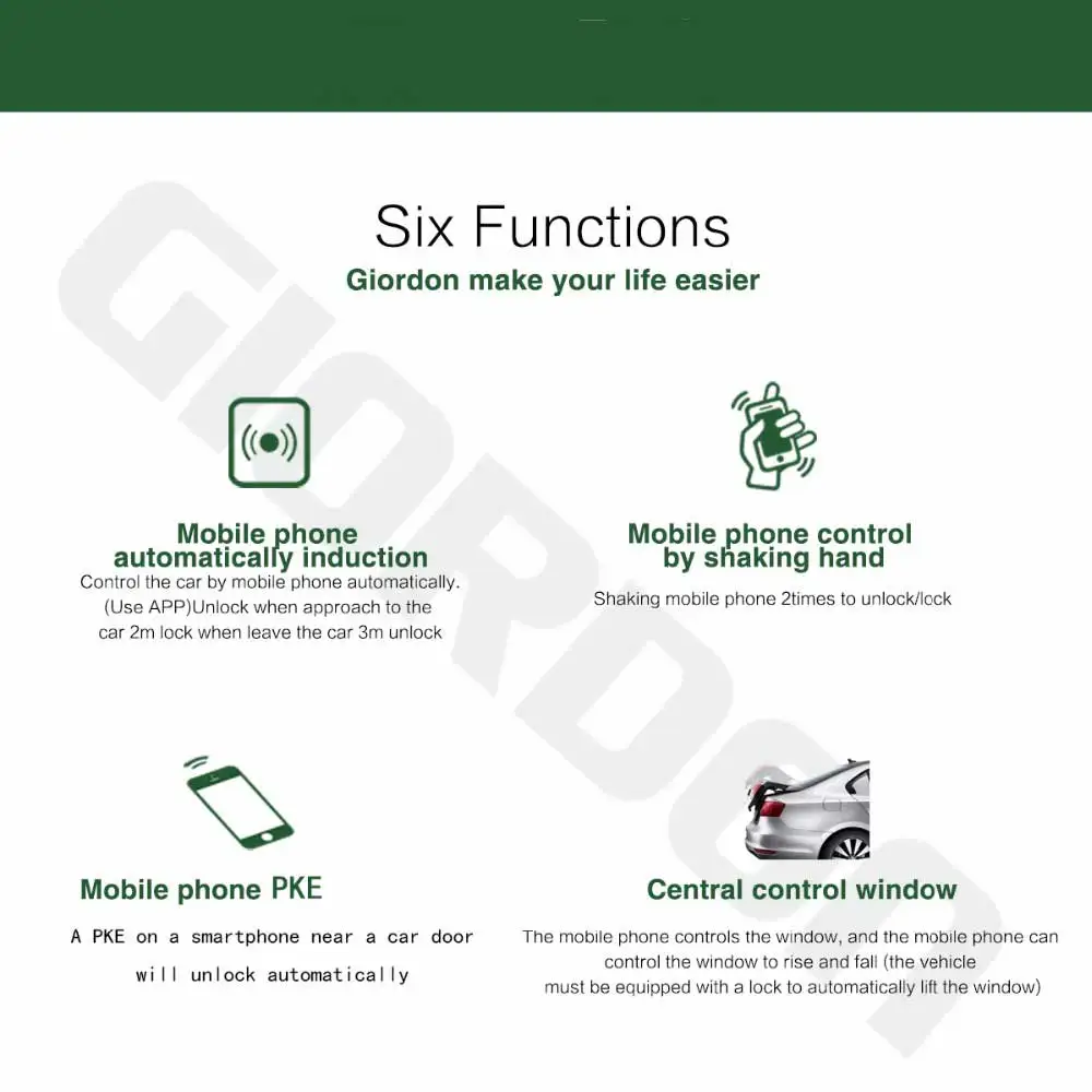 

For Peugeot Phone Boot Alarma Auto APP Bluetooth Control Car With Android /IOS Passive Keyless Entry Car Engine Start Starline