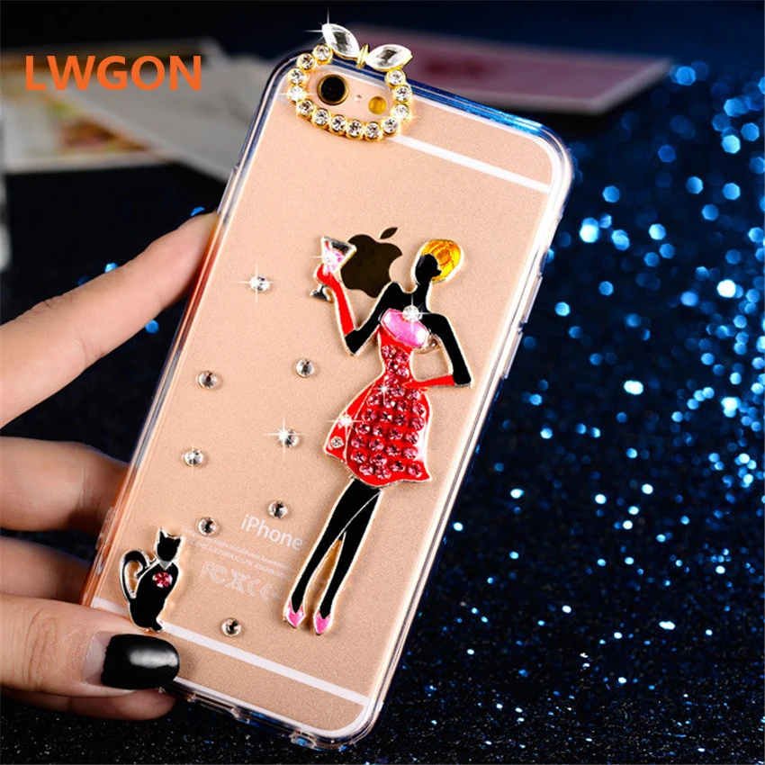 Корпус для OPPO R9 плюс R9s R11 R11s Роскошные шику Даймонд Прозрачная крышка чехол R15 Pro R17