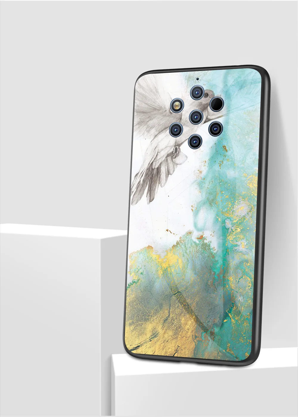 Чехол для Nokia 9 Pure View, роскошное Мраморное закаленное стекло, силиконовая рамка, задняя крышка для Nokia 9 PureView, защитный чехол для телефона