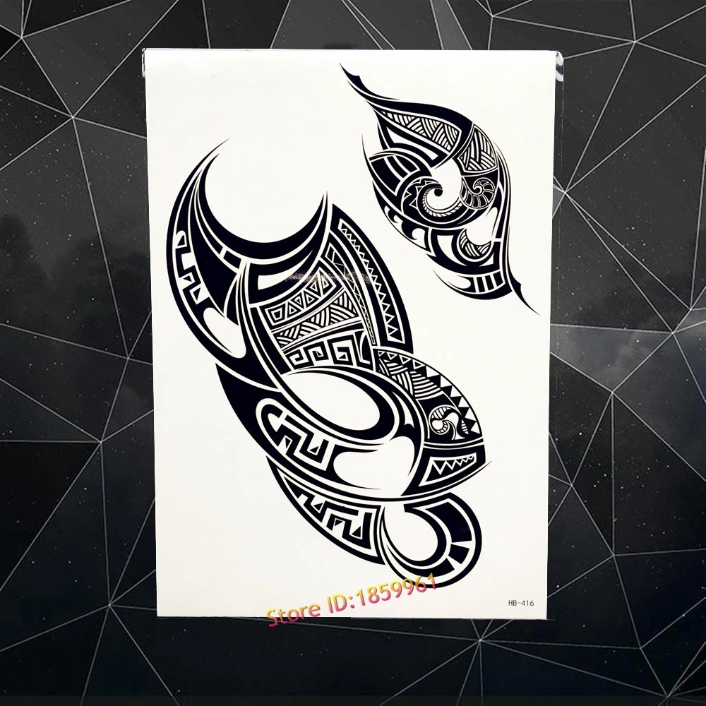 

Классическая черная тату-наклейка Totem для женщин и мужчин, тату на руку «сделай сам», паста, водостойкая, искусственная татуировка для боди-а...