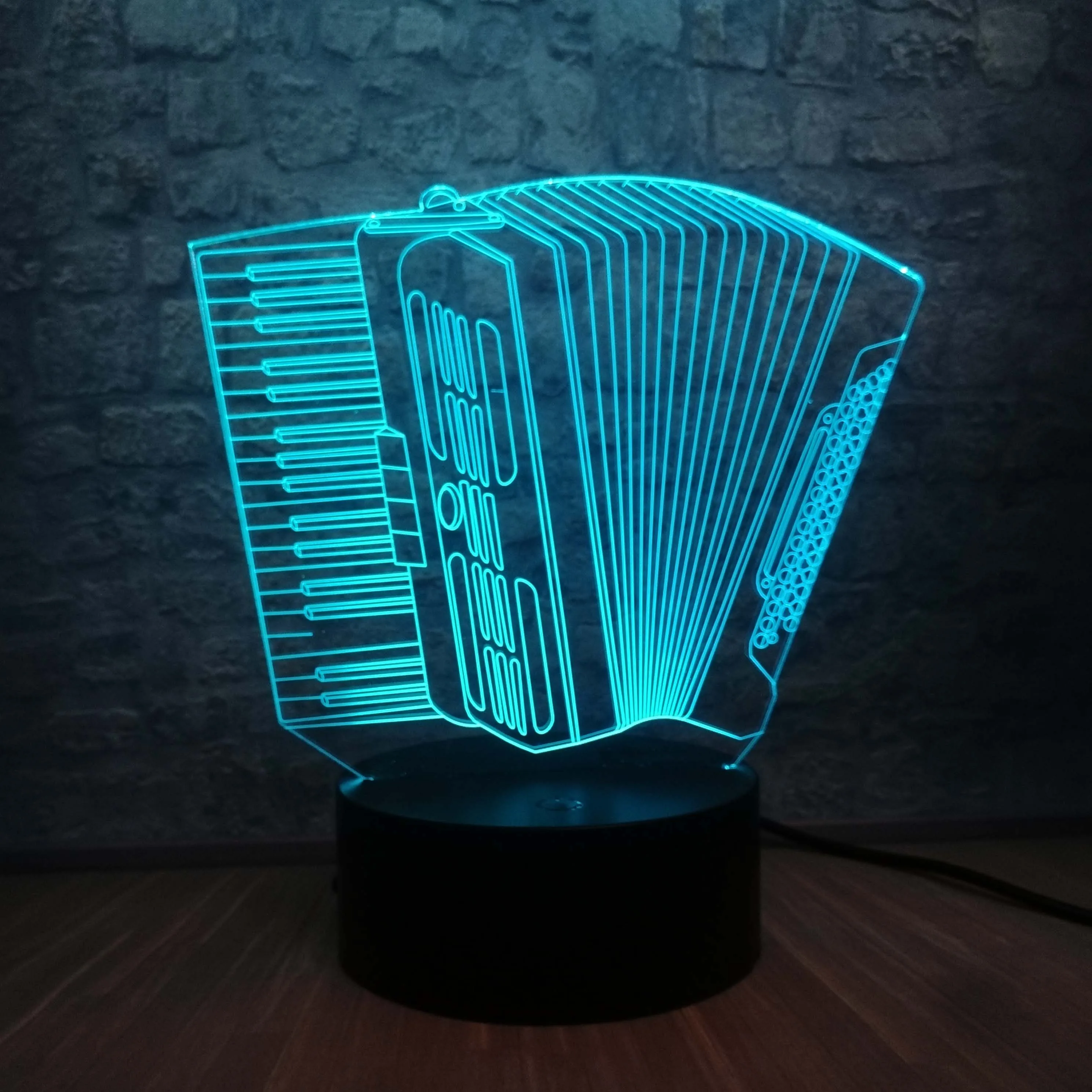 2018 Ночник светильник музыкальный инструмент аккордеон 3D USB светодиодный