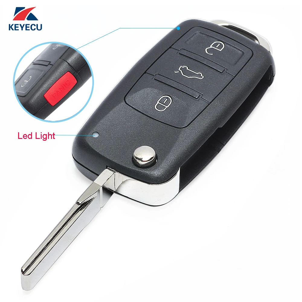 

KEYECU Replacement Remote Car Key Starter Fob 3+1 Button 315MHz ID48 for VW Volkswagen Jetta Beetle Passat 2002-2005