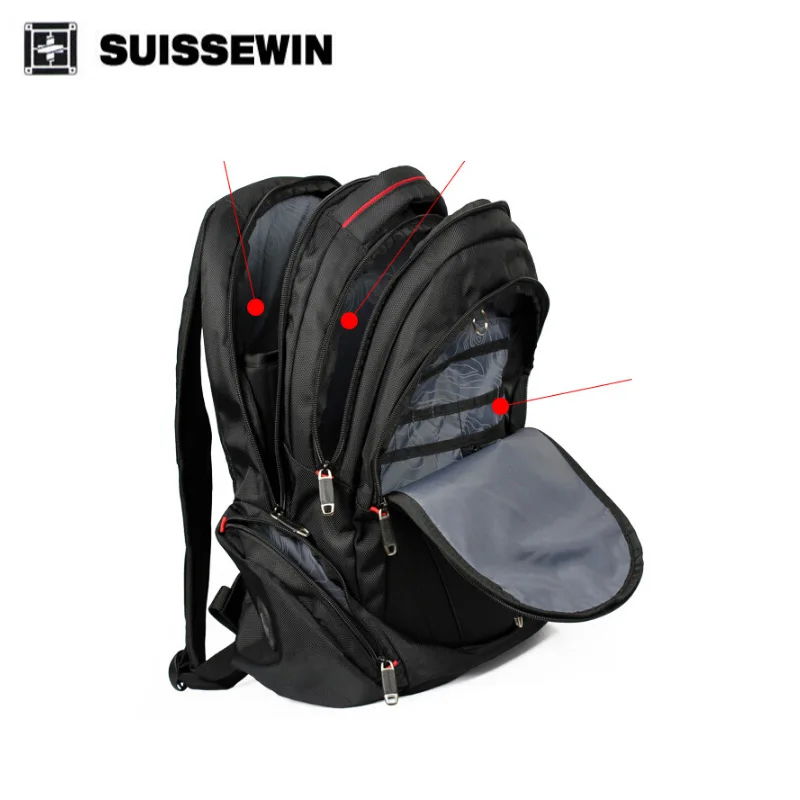 SUISSEWIN 2018 новый бизнес 16 дюймов ноутбук рюкзаки рюкзак Мужчины Путешествия Рюкзак