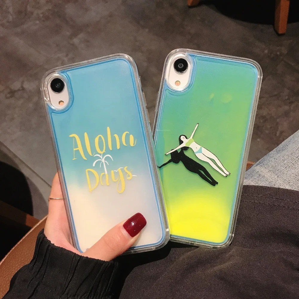 Популярный цветной светящийся чехол для iPhone X XR XS MAX 6 S 7 Plus 8 Suprem Sports украшенные
