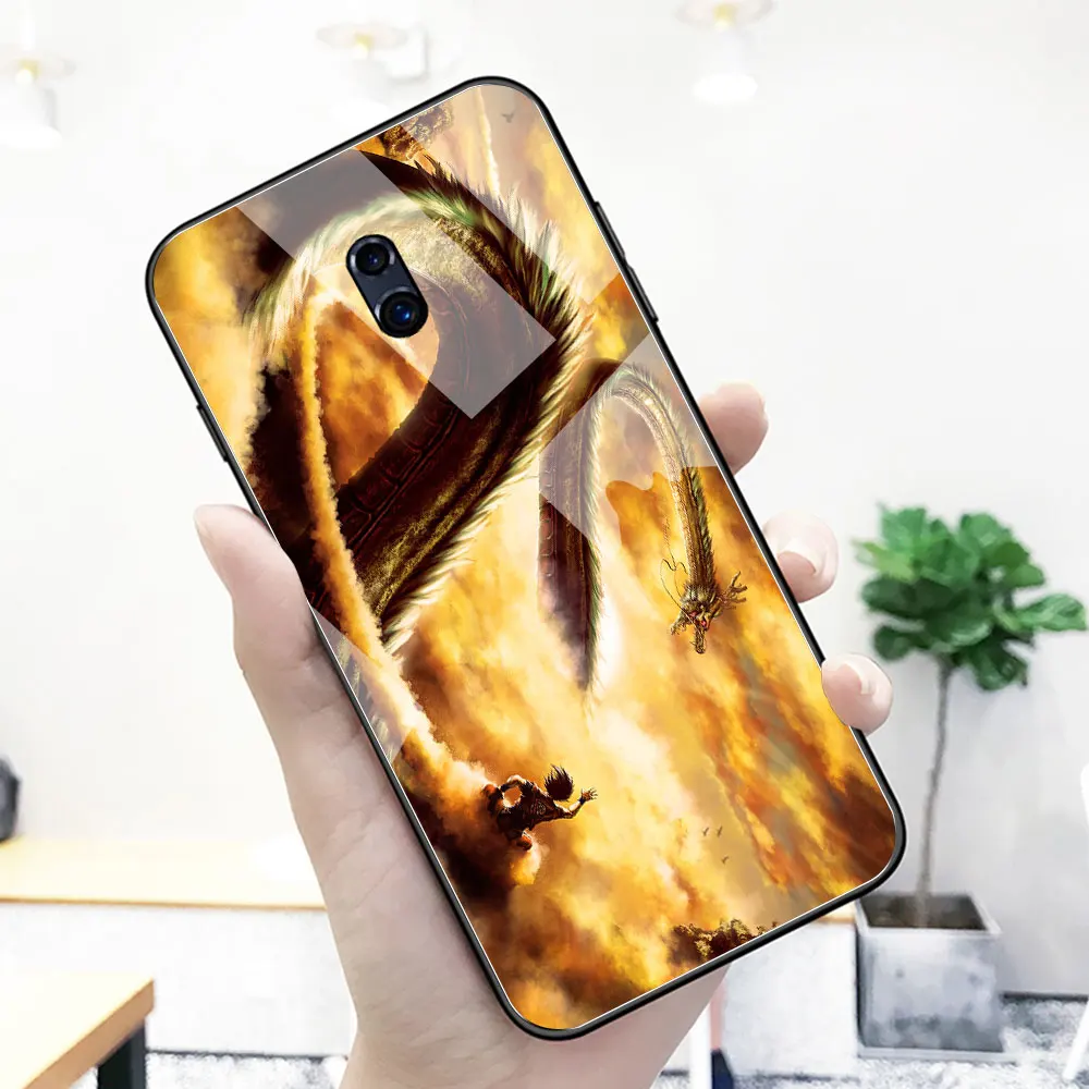 Для Oppo R17 Чехол со стеклянной задней частью аниме dragon ball чехол для R9 R9S R11 R11S Plus R15 F9