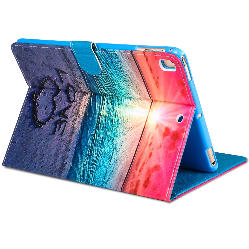 VRLucky для Ipad Mini 1 2 3 4 Чехол Sunrise пляжные узоры Флип Стенд PU кожаный чехол|Чехлы