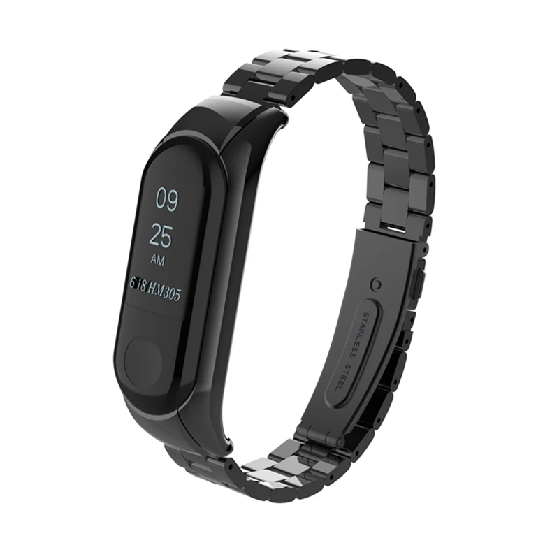 Нержавеющая сталь Ремешок сменные часы ремни для сяо mi band 3 металлические часы ремешок для умного браслета mi band 3