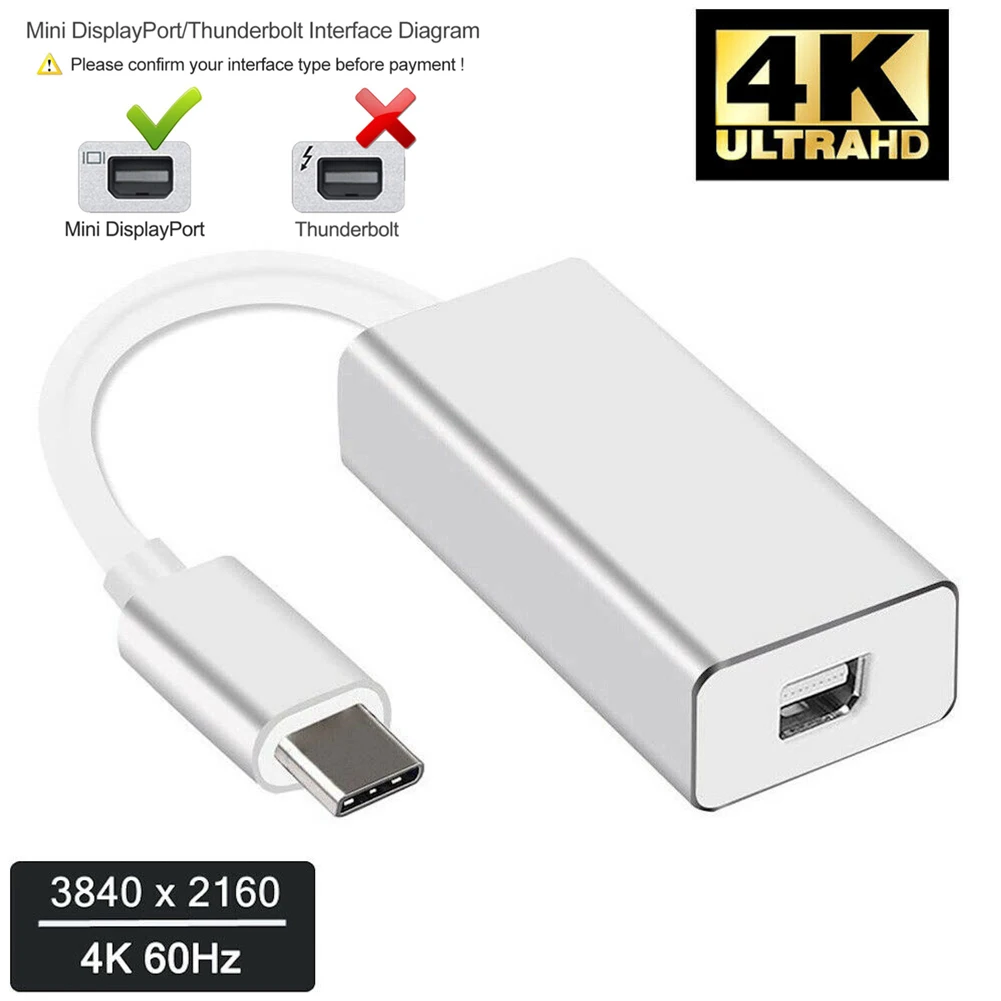 Typc-C USB3.1 к Mini DisplayPort конвертер 4K 60HZ Мини DP адаптер для MacBook HSJ-19 | Электроника
