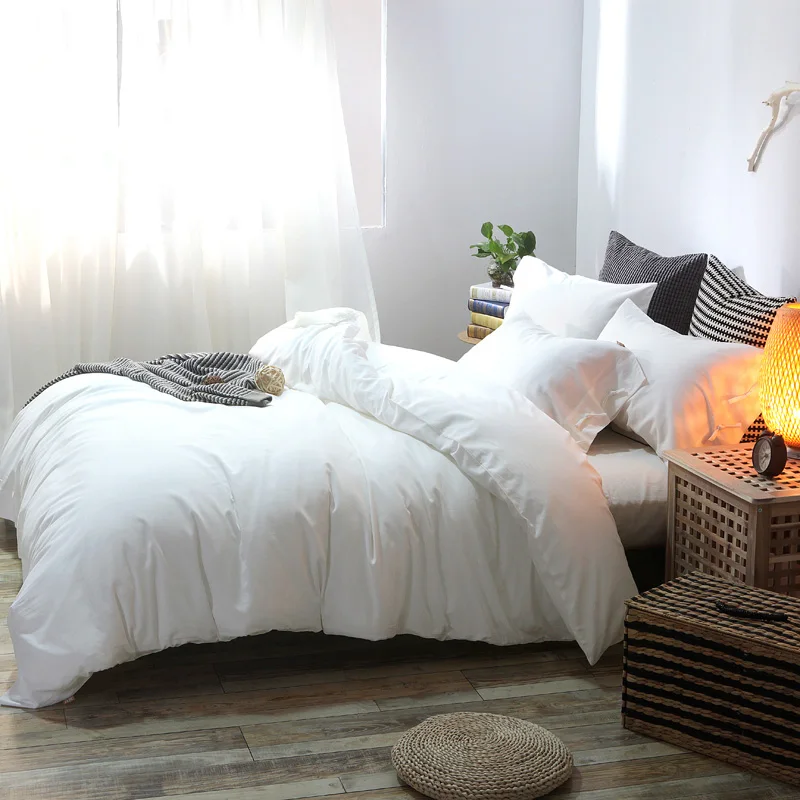 4 шт. чистый белый пододеяльник Комплект постельного белья домашний декор