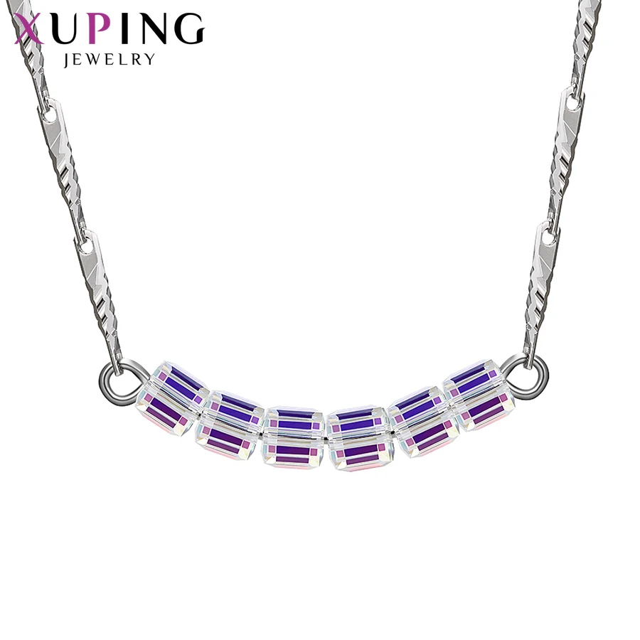 Xuping квадратное ожерелье с кристаллами от Swarovski сладкие маленькие свежие милые романтические ювелирные изделия вечерние Подарки для женщин девочек M96-40202