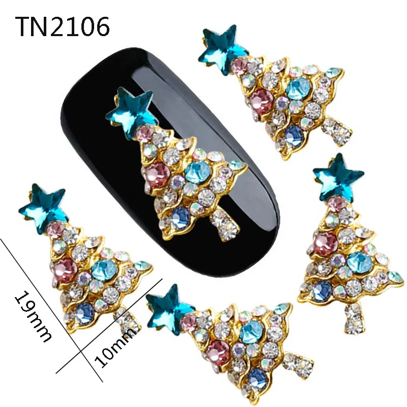 10 ⑤ упак. 3D Красочные Стразы для украшения ногтей Рождественская елка со звездой