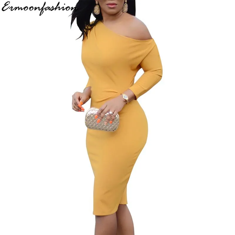 Весна лето 2018 облегающее платье с открытыми плечами и вырезом лодочкой