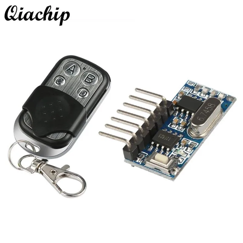 QIACHIP 433mhz RX 480 RF Relay Receiver Decoder Module Wireless 4 CH Output With Learning Button and 433 Mhz Remote Control DIY |