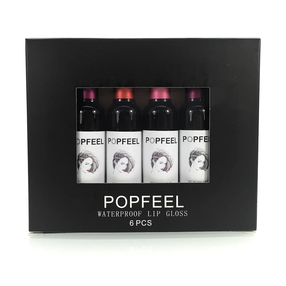 1 предмет новинка 6 цветов Матовая Popfeel помада блеск для губ красное вино флакон