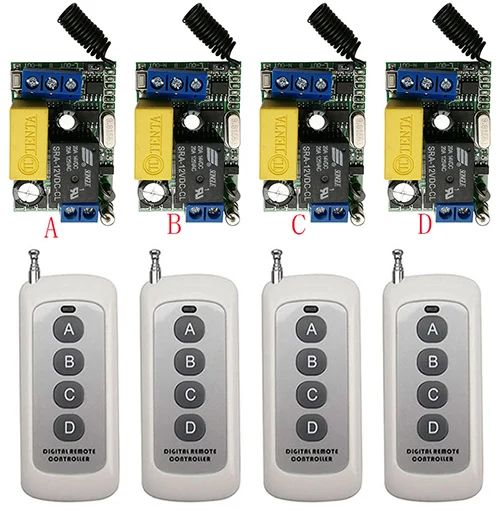 

AC 220V 1CH 10A Wireless Remote Control Switch Relay Output Radio Receiver Module+Transmitter Garage Door/shutters/ window /lamp