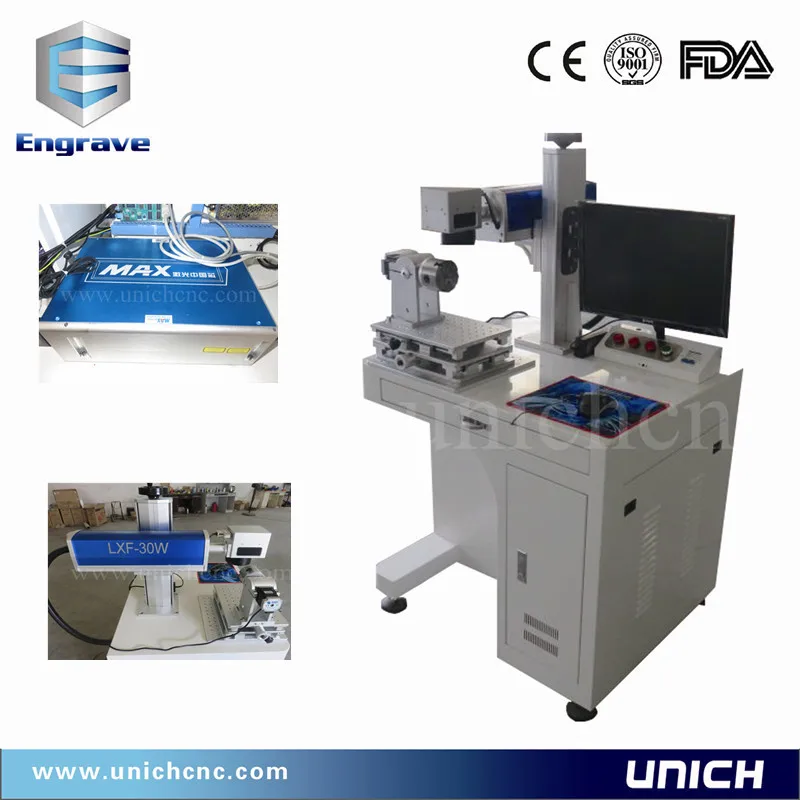 Превосходное волокно 30 Вт лазерная маркировочная машина на металлических и