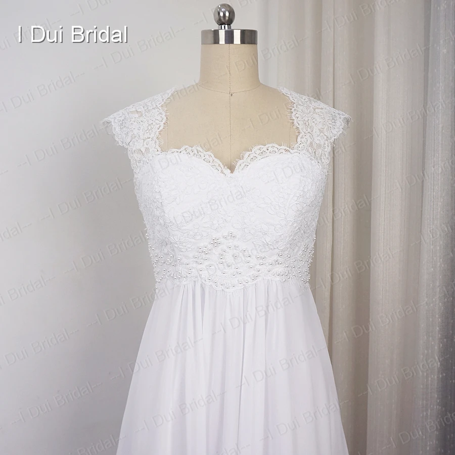 Недорогое свадебное платье Vestido de noiva шифоновое пляжное трапециевидной формы с