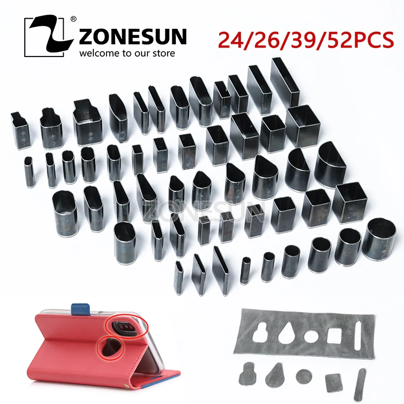 ZONESUN 52 шт. Высокоуглеродистая сталь Круглый дырокол для отверстий сделай сам