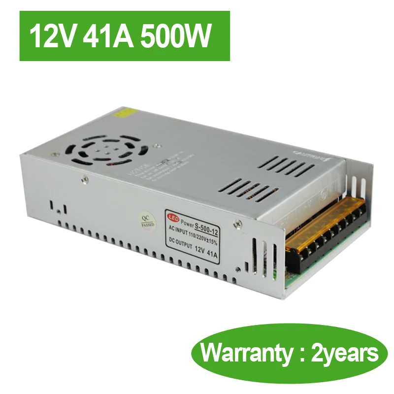 12 В постоянного тока, 500 А, Вт, светодиодный переключатель, драйвер питания, трансформатор для светодиодной ленты, светодиодный модуль светодиодный светодиодные лампы