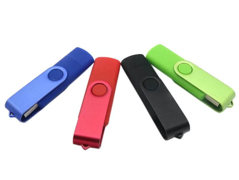 Реальный двойной флеш-накопитель, OTG Android смартфон вращающийся USB флэш-накопитель 64 ГБ 32 ГБ 16 ГБ 8 ГБ Memoria CLE USB Stick флэш-карта
