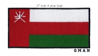 oman 3 wide embroidery flag patch for clothes ironred represents good luckt shape