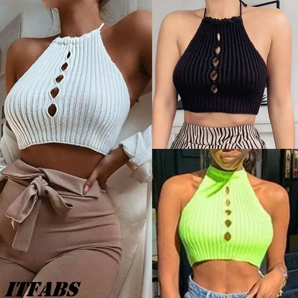 Новые женские модные повседневные летние топы на бретельках одноцветные