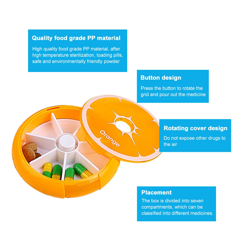 OLIECO RotateWeekly круглый пилюля Чехлы разветвитель медицина Органайзер дорожная