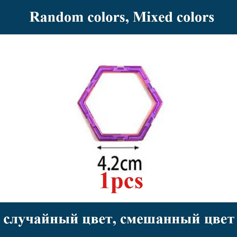 hexagon Мини-блоки, Магнитный конструктор, набор для строительства, модель и строительные игрушки, пластиковые магнитные блоки, развивающие игрушки для детей, подарок - Цвет: hexagon