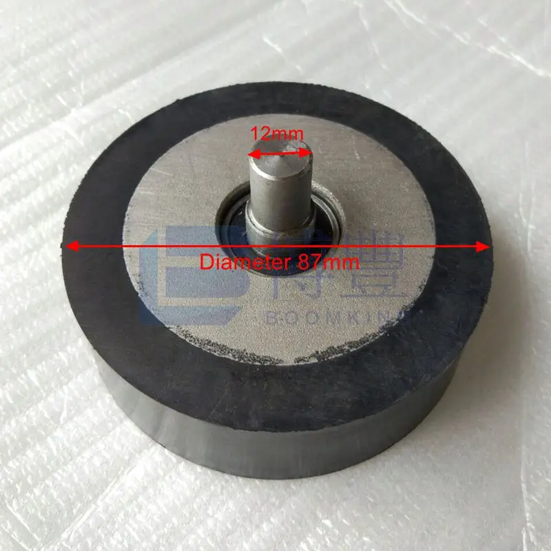 Натяжное колесо диаметром 87 мм резиновое для стеклянной машины. Серия