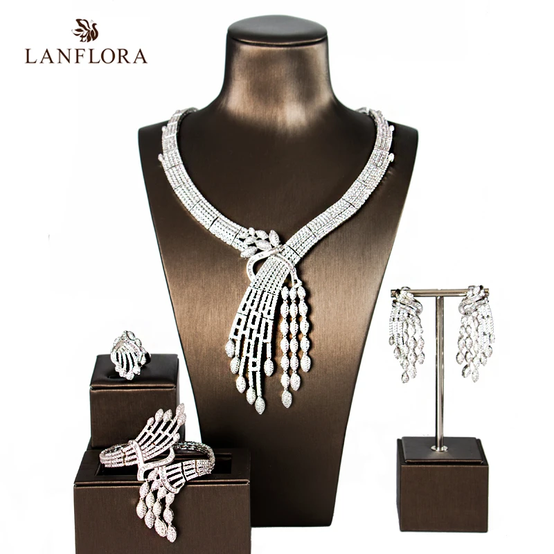 LANFLORA 2018 Африканское ожерелье новый индийский комплект ювелирных изделий