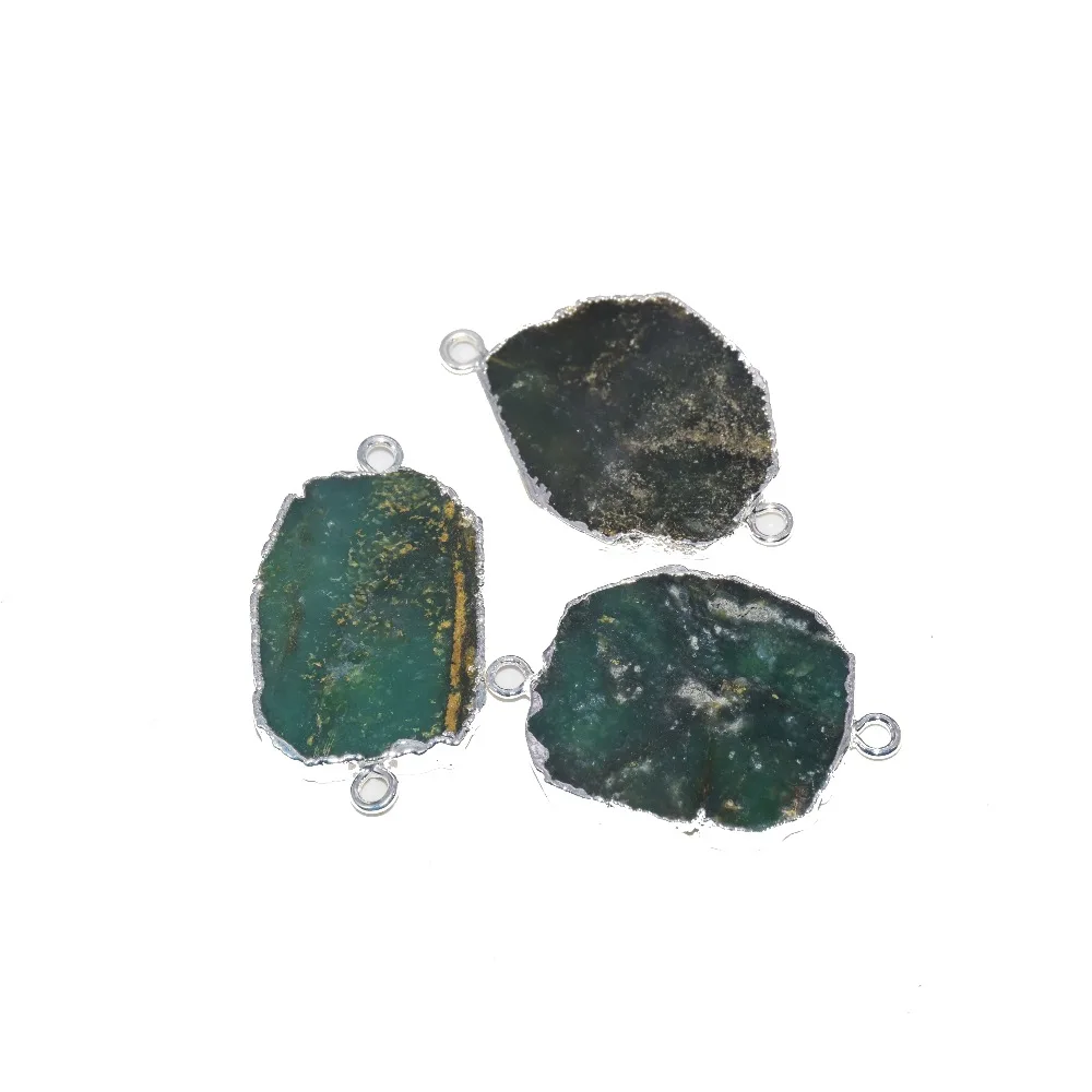 Натуральный срез chrysoprase Raw соединитель для производства ювелирных изделий 2020