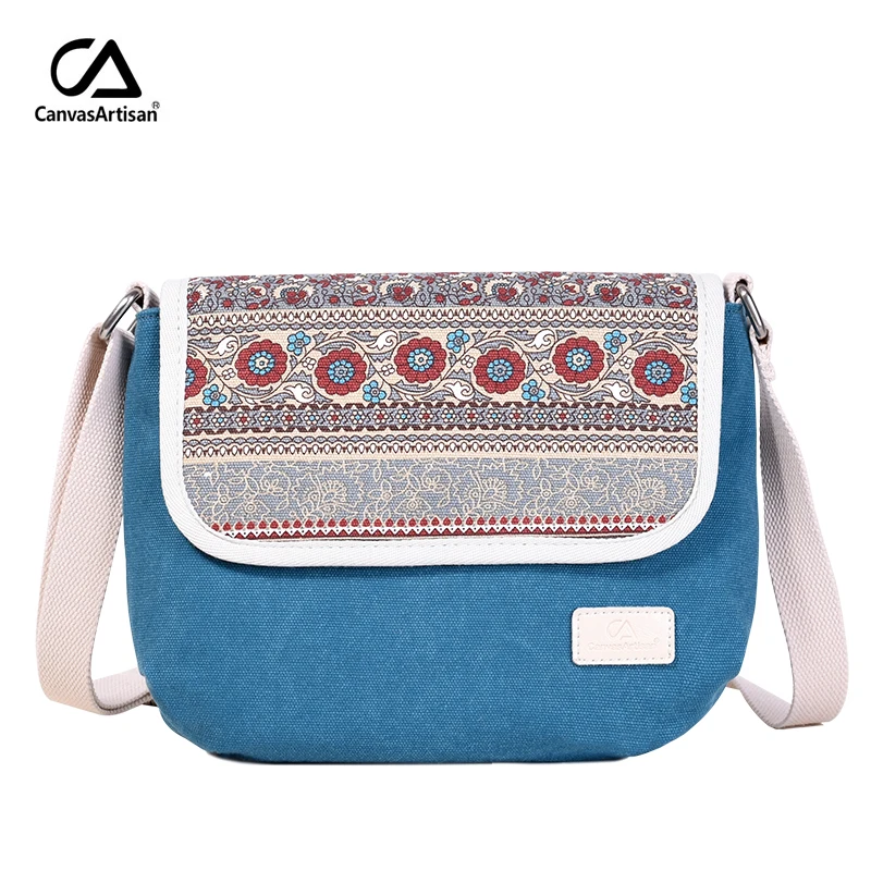 

Canvasartisan new women's shoulder bag reteo canvas messenger bag floral style female daily travel crossbody bags top quality