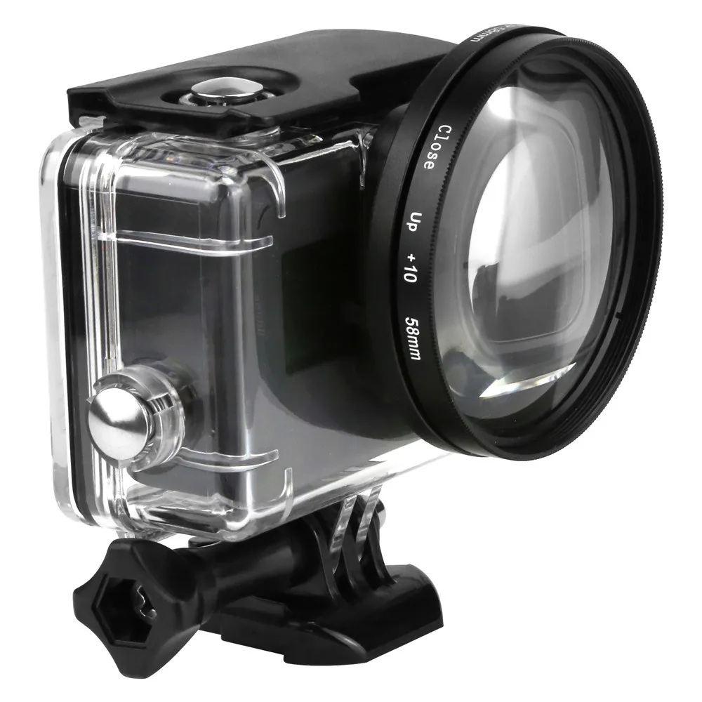 58 мм Лупа 10x увеличение Макросъемка крупным планом объектив для GoPro Hero 5 Black Edition