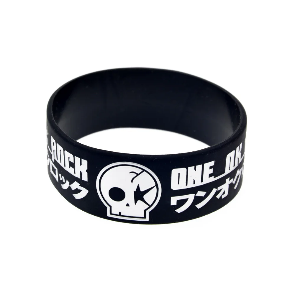 

1PC One Ok Rock Silicone Wristband 1 Inch Wide Black Music Gift