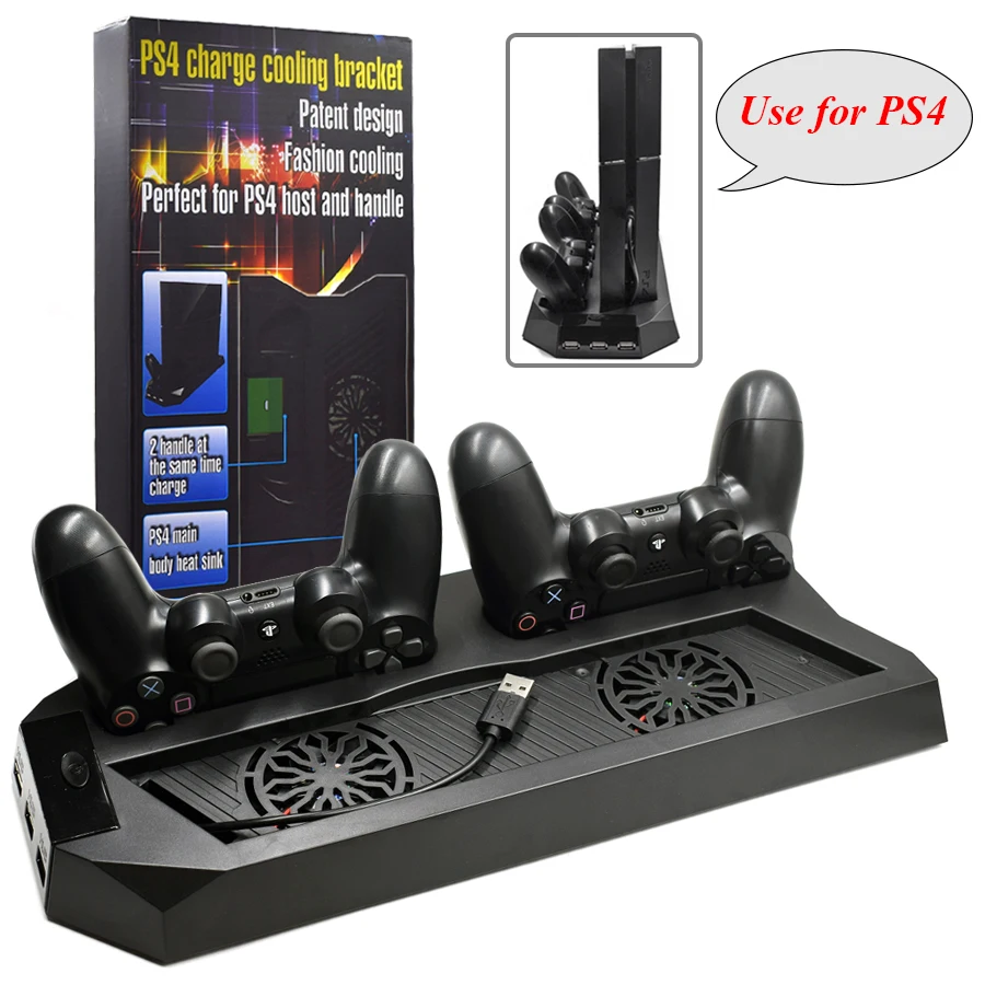PS4 вертикальный охлаждающая подставка кулер вентилятор охлаждения двойной