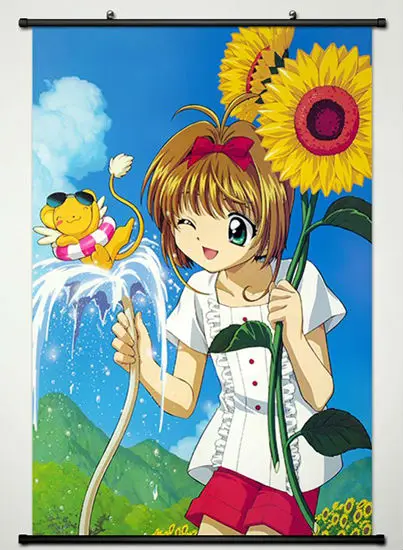 Настенные прокрутки плакат Ткань печати для аниме Cardcaptor Сакура Kinomoto | Дом и сад