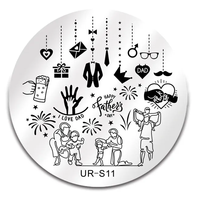 UR-S11 Ur Sugar ногтей штамповки пластины кружева цветок животный узор дизайн ногтей штамп штамповка шаблон изображения пластины трафаретные гвозди инструмент DIY - Цвет: UR-S11