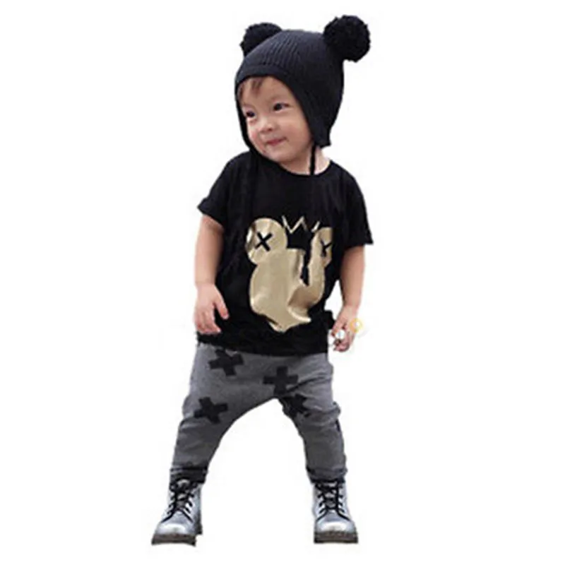 Новая детская футболка с мышкой для маленьких мальчиков и девочек + штаны