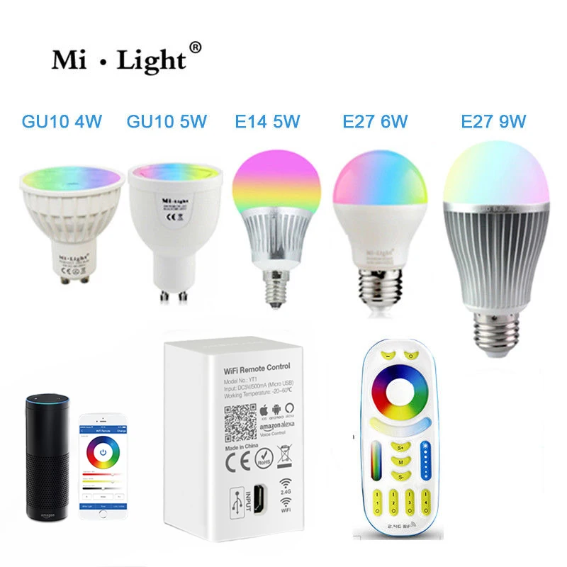 Mi светильник/MIBOXER RGB + теплый белый CCT rgbw с регулируемой яркостью цветов MR16 GU10 E14 E27 12