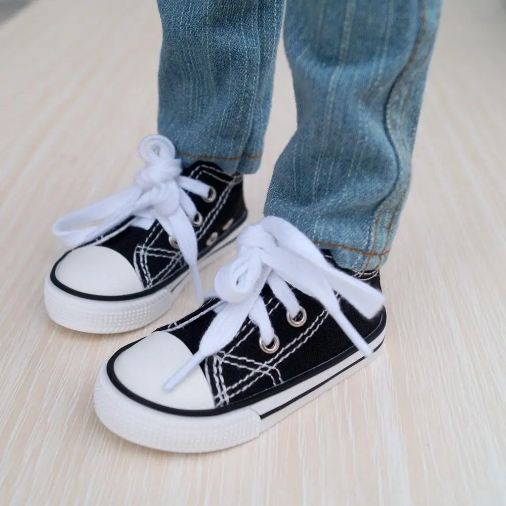 BJD SHOES Black Sneakers Canvas Sports Flats For 1/4 17&quot 44cm 1/3 1/6 MSD SD YOSD DK DZ AOD DD Doll FREE SHIPPING HEDUOEP | Игрушки и