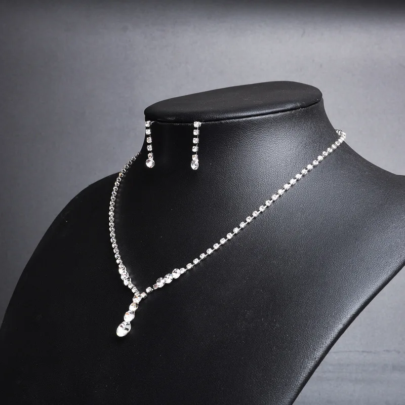 Jewelry &amp Accessories Fashion Sets. Bridal jewelry Wedding Zircon necklace earrings set | Украшения и аксессуары