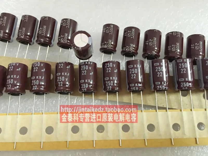 2020 hot sale 30PCS/50PCS electrolytic capacitor 250V22UF 10X16 KXJ long - life capacitor brown NIPPON free shipping