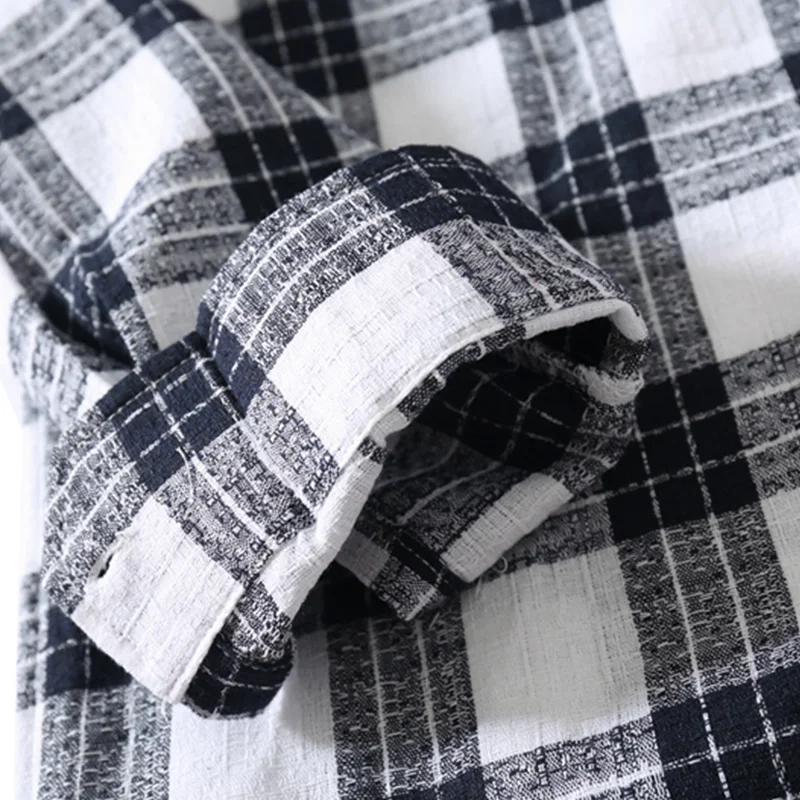 2018 Для мужчин клетчатая рубашка с длинными рукавами свободные осень мужской