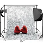 Серебристые блестящие красные сердца боке фон для фотосъемки на День святого Валентина индивидуальные 3D фотографии для фотостудии Фотофон