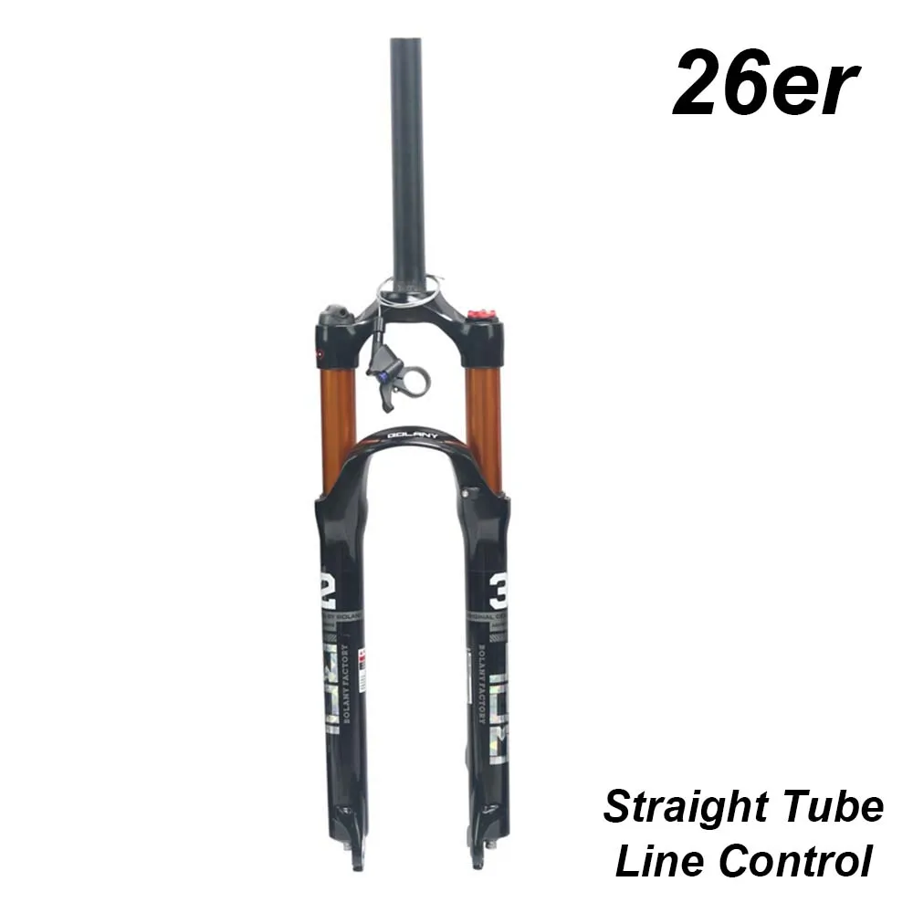26er Straight Tube Передняя вилка для горного велосипеда Bolany 26, 27,5, 29er дюймов, из магниевого сплава, для горного велосипеда, 32 rl100мм, вилка, дисковый тормоз, запчасти для велосипеда - Цвет: 26er Straight Tube