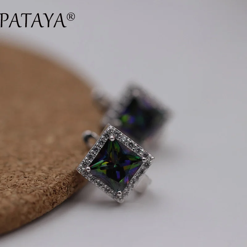 Новинка квадратные серьги PATAYA из натурального циркония подвески настоящего
