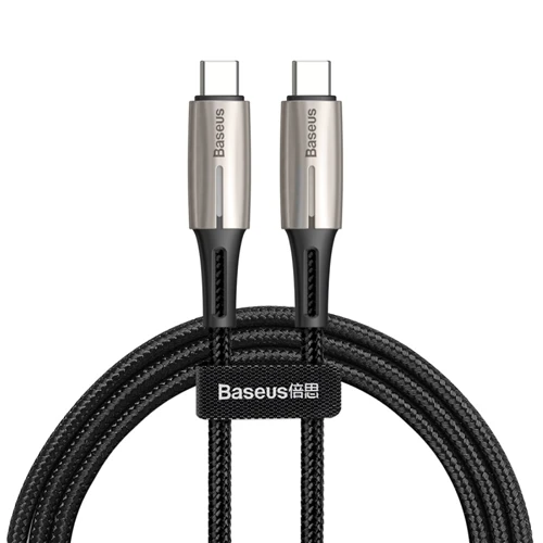 Черный Кабель Baseus PD 60 Вт USB C к usb type C для MacBook Pro Xiaomi mi 9 8 Red mi K20 Pro светодиодный кабель type C Quick Charge 4,0 PD USB-C - Цвет: Черный